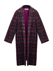 Delphine cotton velvet stardust tweed print coat