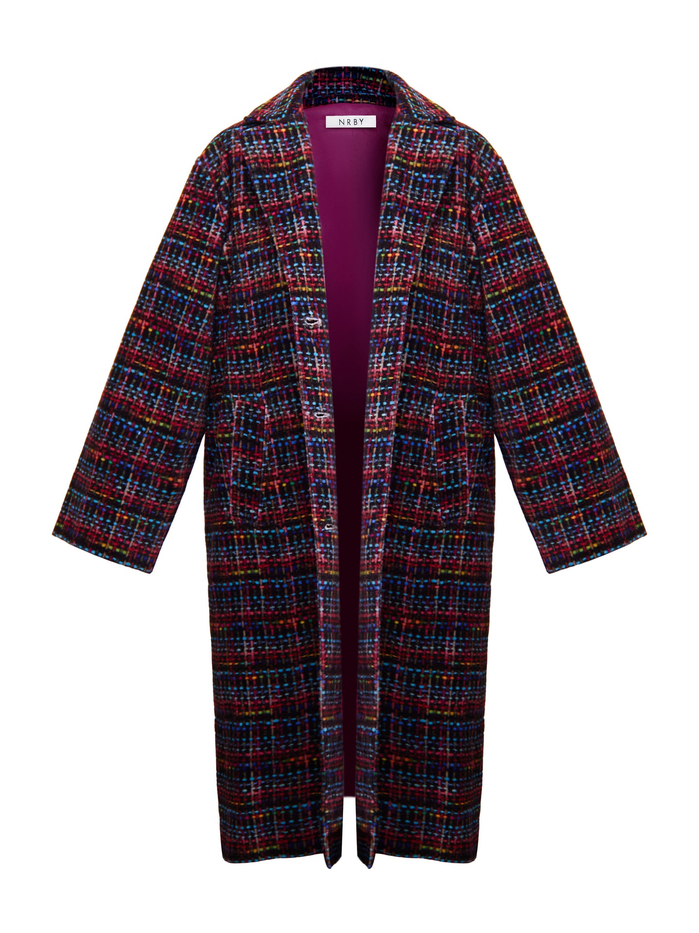 Delphine Cotton Velvet Stardust Tweed Print Coat