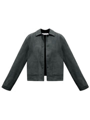 Eliza suede jacket - Dark Jade