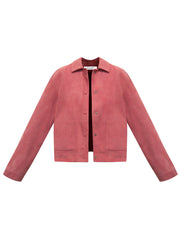 Eliza suede jacket - Raspberry