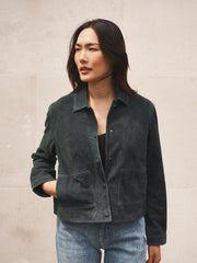 Eliza suede jacket - Dark Jade