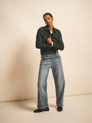 Eliza suede jacket - Dark Jade