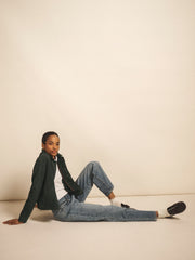 Eliza suede jacket - Dark Jade