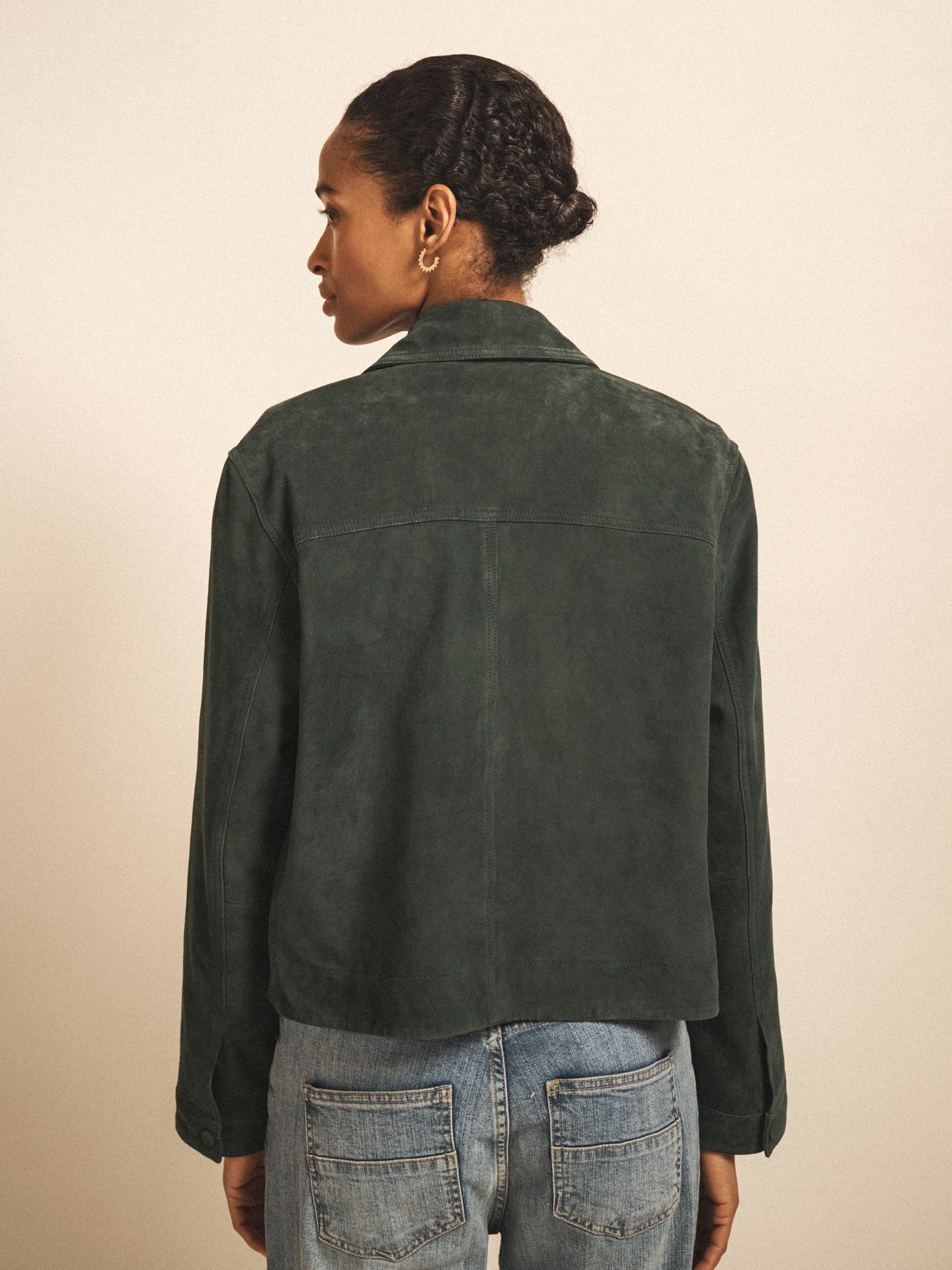 Eliza suede jacket - Dark Jade
