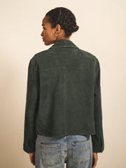 Eliza suede jacket - Dark Jade