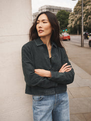 Eliza suede jacket - Dark Jade