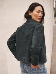 Eliza suede jacket - Dark Jade