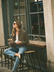 Eliza suede jacket - Khaki | NRBY Clothing