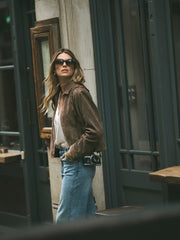 Eliza suede jacket - Khaki | NRBY Clothing