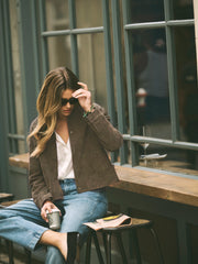 Eliza suede jacket - Khaki | NRBY Clothing