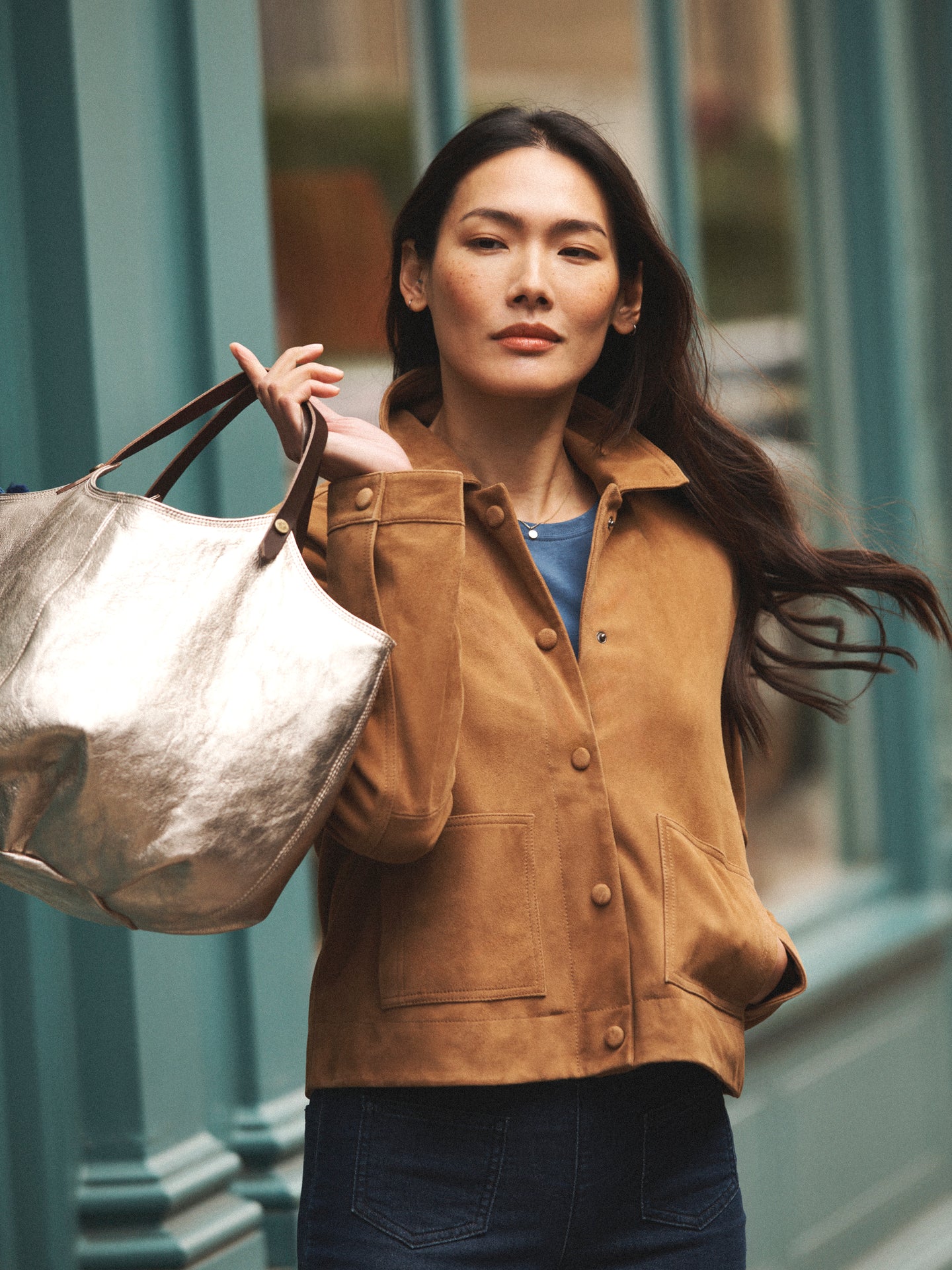 Eliza suede jacket - Tan