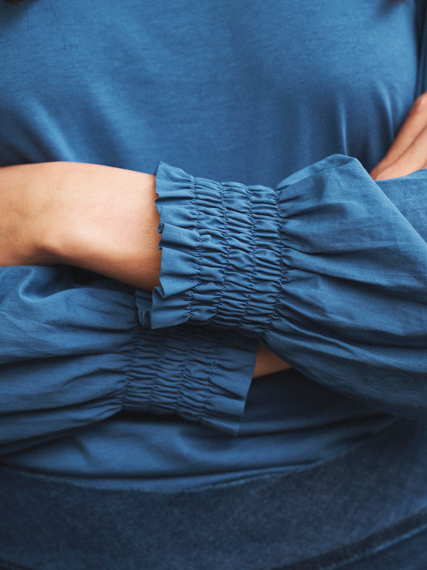 Teddy cotton crew neck t-shirt - Soft Blue