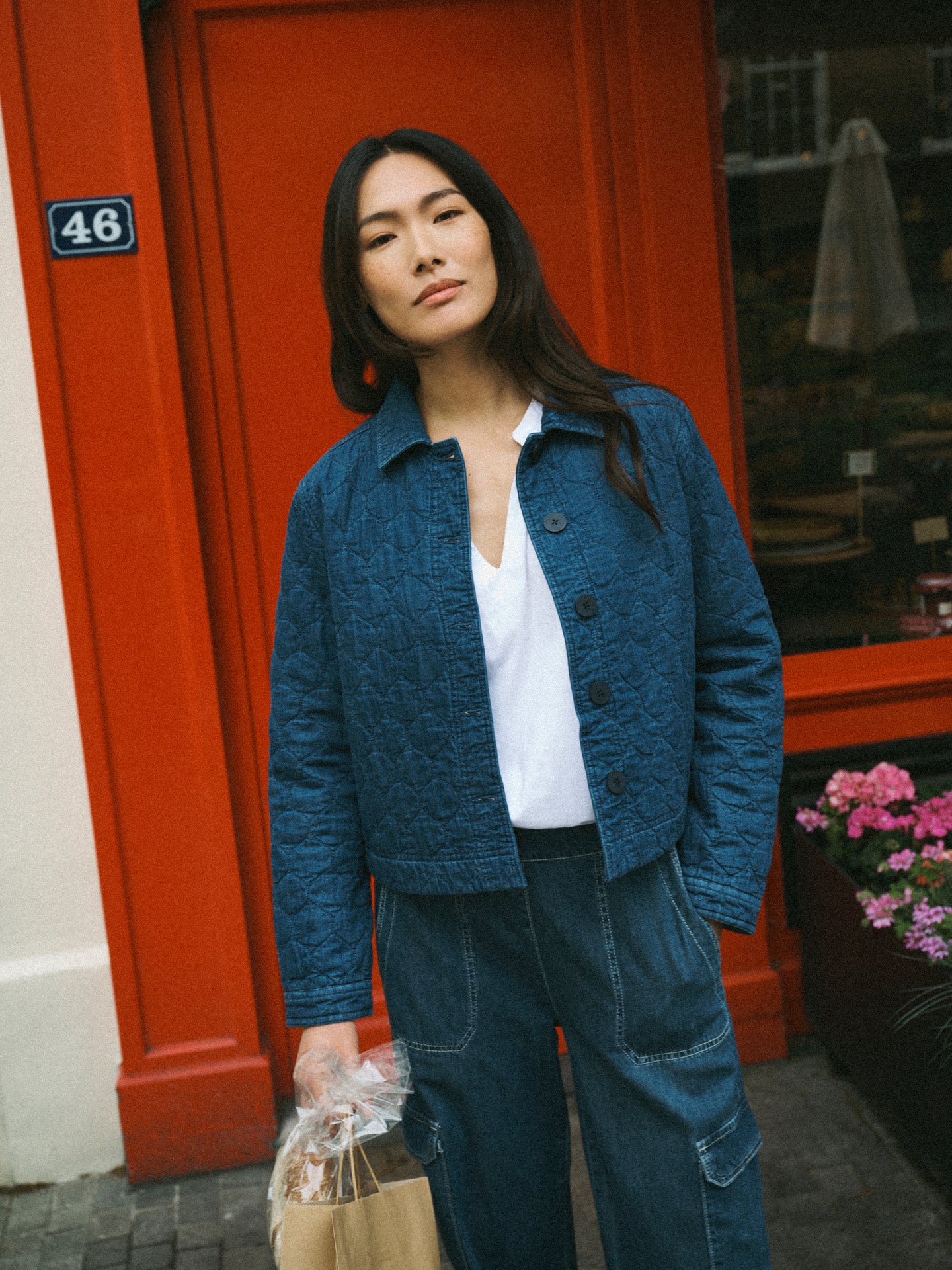 Elodie cotton quilted jacket - Denim