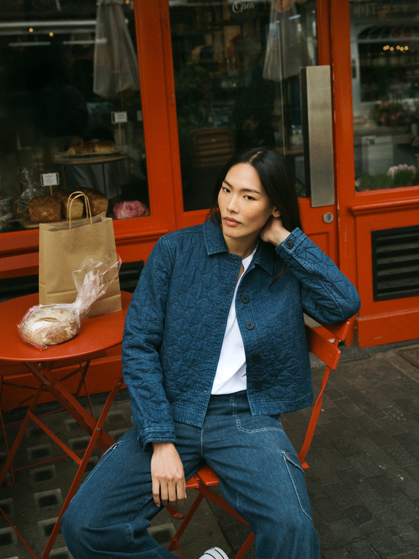 Elodie cotton quilted jacket - Denim