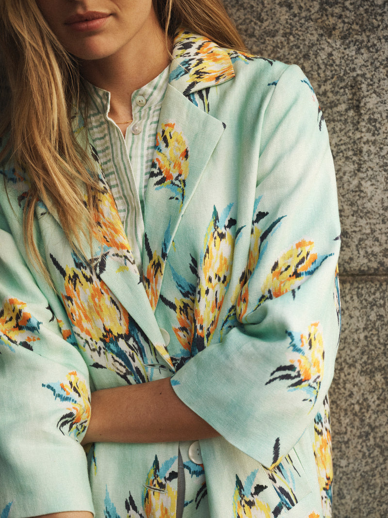 Elsie linen tulip print coat | NRBY Clothing