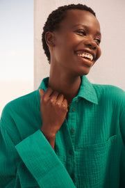 Elouise cotton double cloth shirt - Sea Green | NRBY Clothing