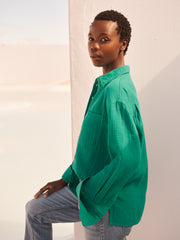 Elouise cotton double cloth shirt - Sea Green | NRBY Clothing