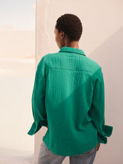 Elouise cotton double cloth shirt - Sea Green | NRBY Clothing