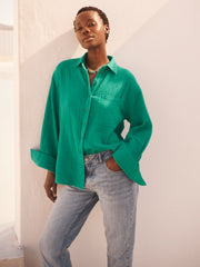 Elouise cotton double cloth shirt - Sea Green | NRBY Clothing