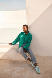 Elouise cotton double cloth shirt - Sea Green | NRBY Clothing