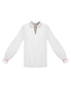 Esther cotton embroidered shirt - White / Pink