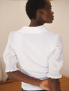 Evelyn jersey and cotton short sleeve shirt - White