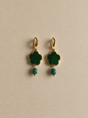 Enamel flower earring - Moss Green | NRBY Clothing
