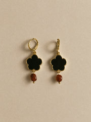 Enamel flower earring - Plum Noir | NRBY Clothing