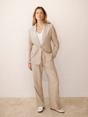 Freddie linen jacket - Oyster