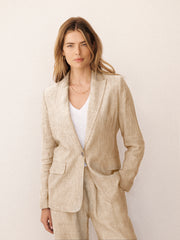 Freddie linen jacket - Oyster