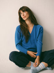 Henri cashmere sweater - Delft Blue | NRBY Clothing