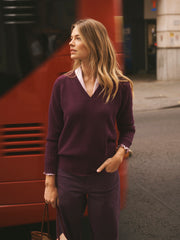 Henri cashmere sweater - Plum Noir | NRBY Clothing
