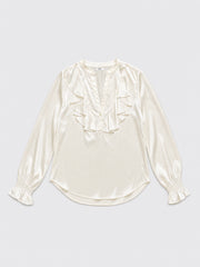 Hermione silk satin shirt - Ivory | NRBY Clothing
