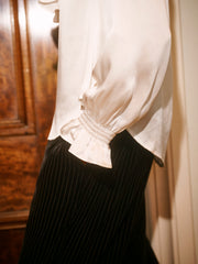 Hermione silk satin shirt - Ivory | NRBY Clothing