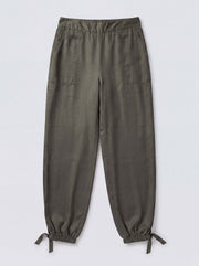 Heidi silk twill trouser - Khaki | NRBY Clothing