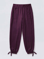 Heidi silk twill trouser - Plum Noir