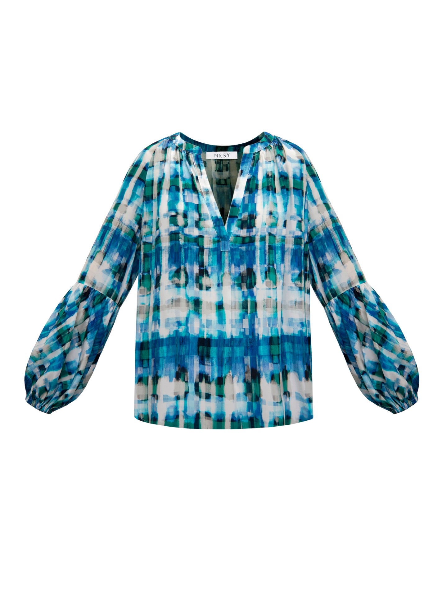 Ophelia silk soft check print shirt