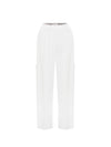 Thea linen wide leg cargo pant - White