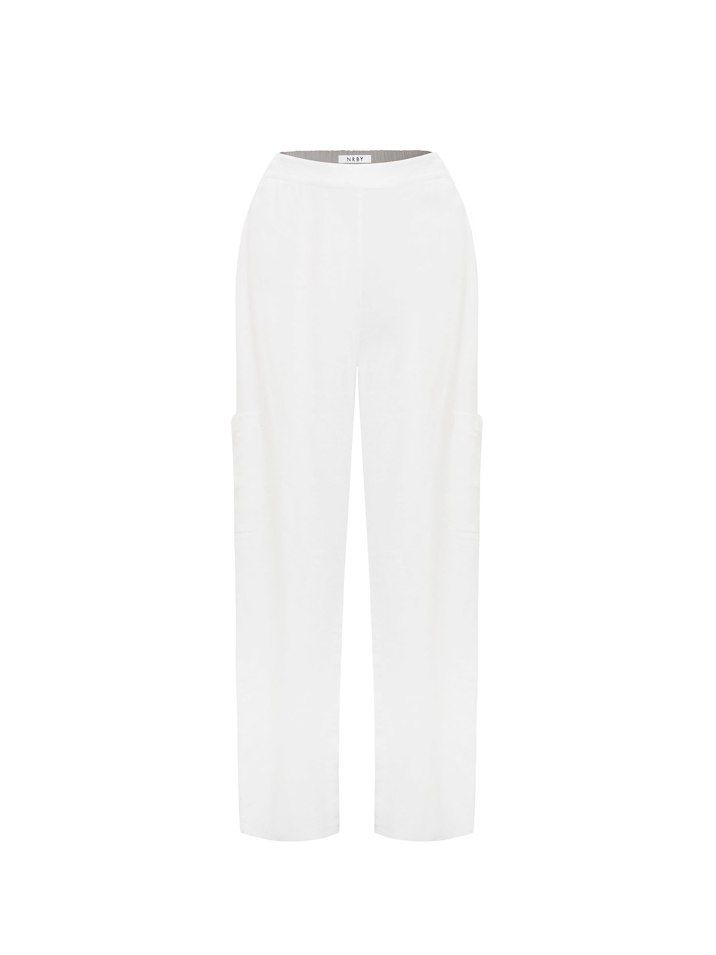 Thea linen wide leg cargo pant - White