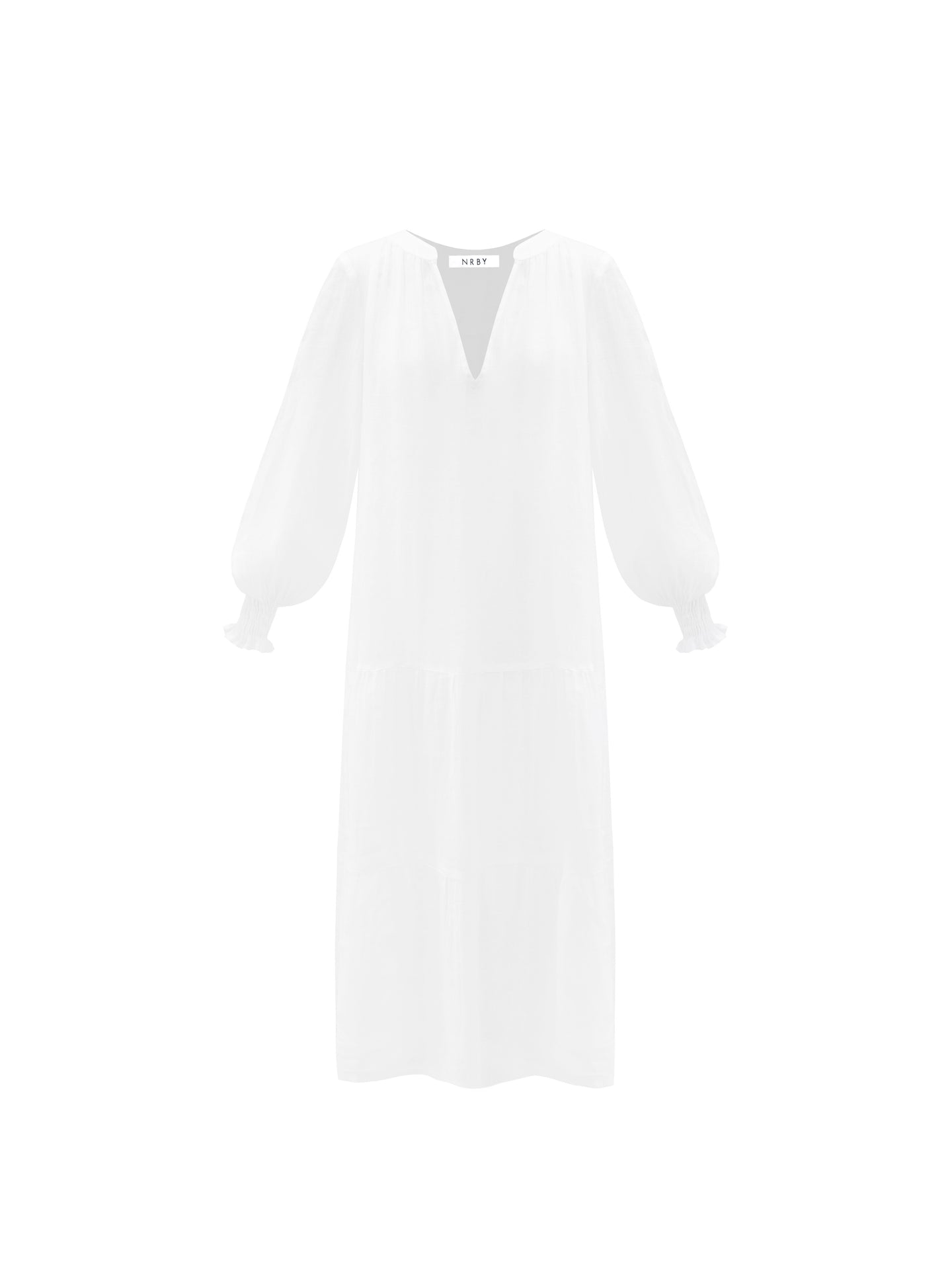 Brooke gauze linen tiered dress - White