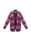 Melody alpaca blend stripe belted wrap cardigan