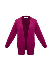 Melody alpaca blend belted wrap cardigan - Garnet