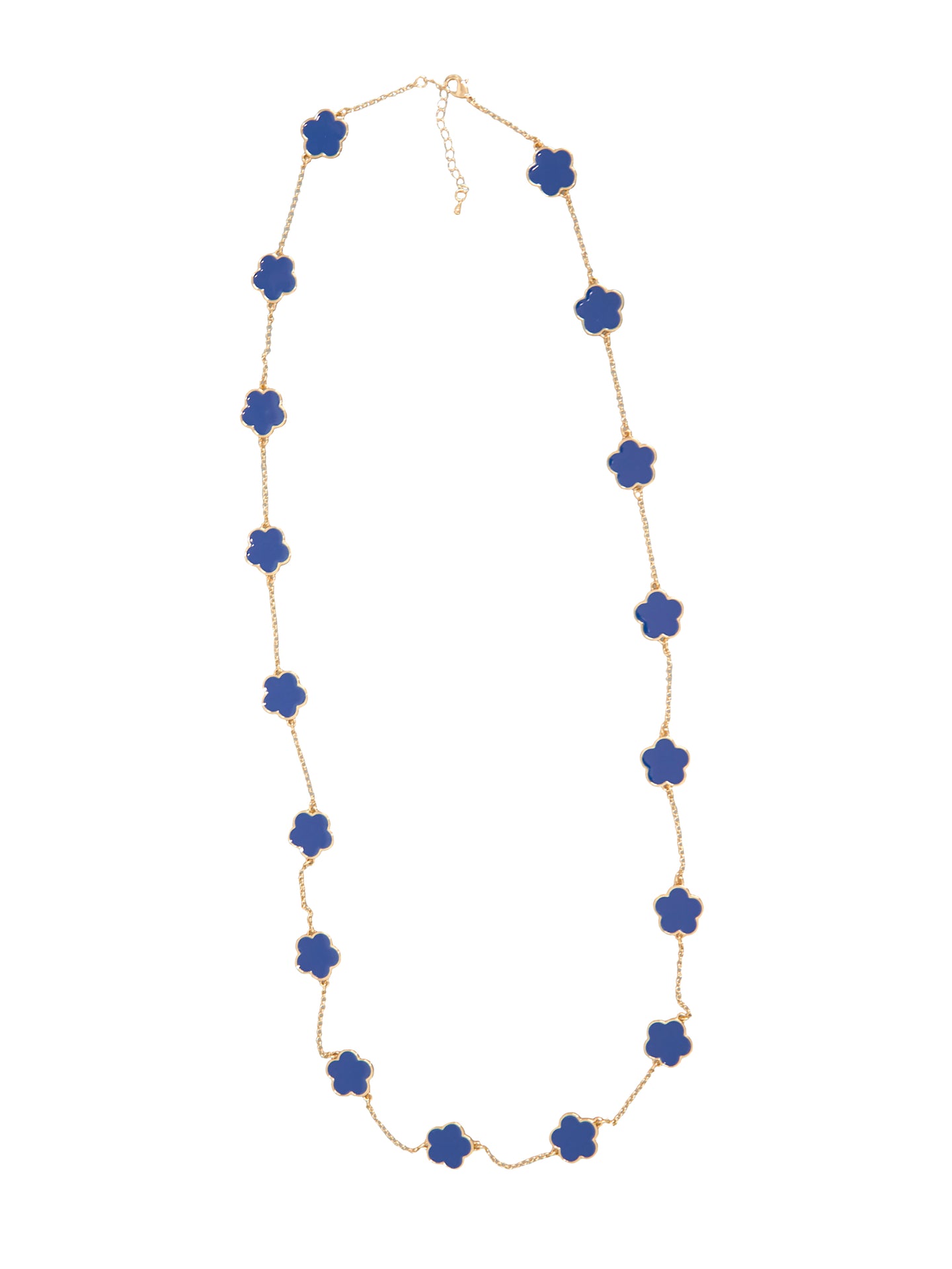 Blue Flower Long Necklace