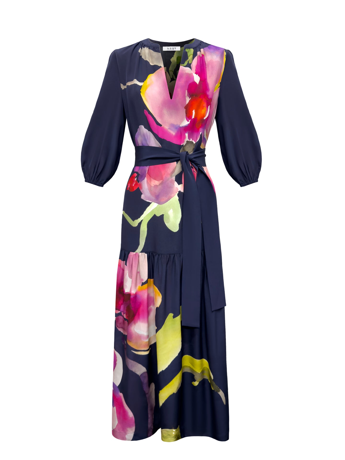 Ashlynn silk orchid print dress