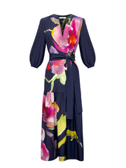 Ashlynn silk orchid print dress