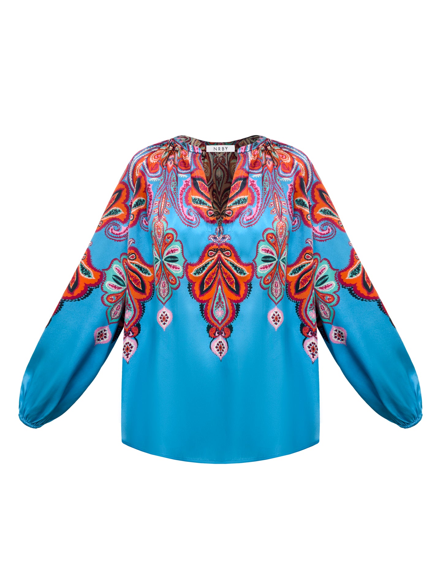 Parker silk satin paisley printed top