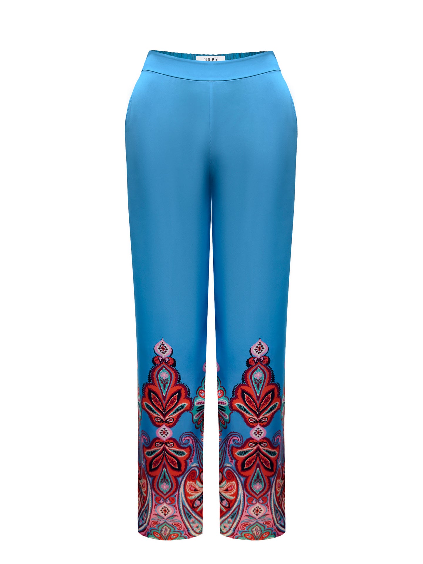 Thea silk satin paisley printed trouser