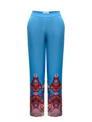 Thea silk satin paisley printed trouser