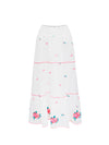 Shelby cotton seersucker embroidered skirt - White
