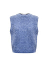 Mariah alpaca blend moss stitch tank - Heathered Blue